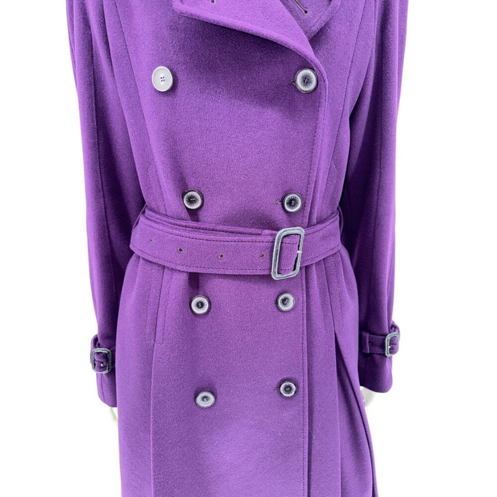 Burberry London Wool & Cashmere Trench Coat – Deep Purple US 12 - Picture 3 of 16